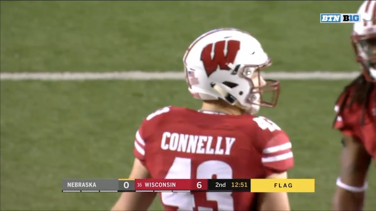 Ryan Connelly (Wisconsin LB #43) Vs. Nebraska 2018