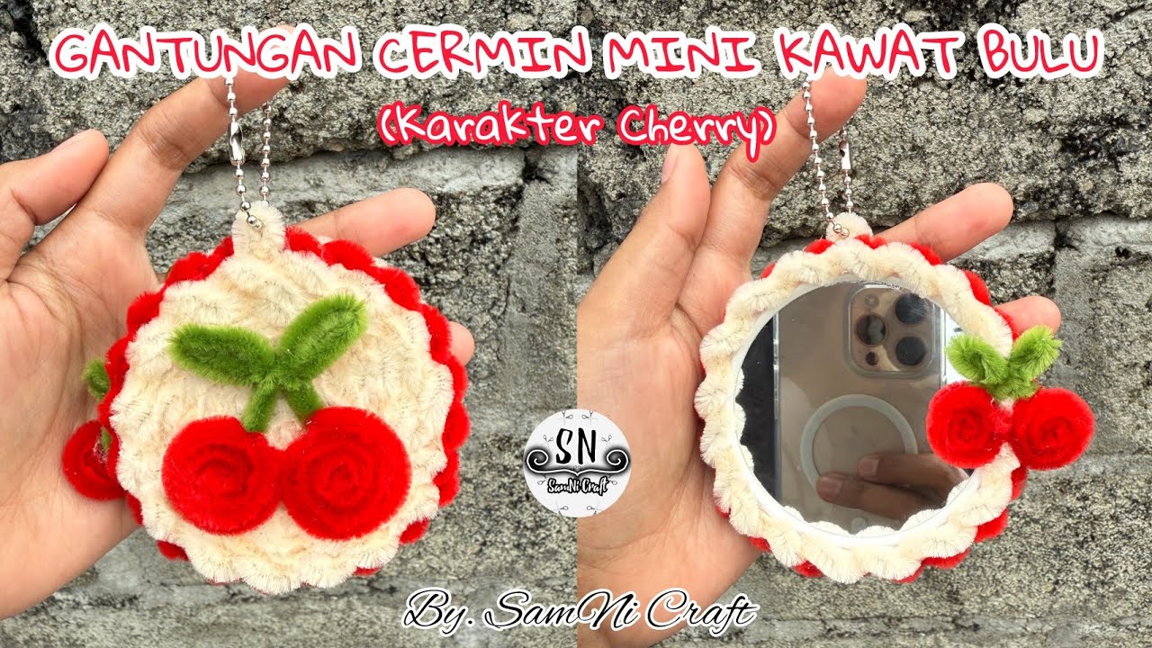 Pipe Cleaner Keychain | Gantungan Kunci dari Kawat Bulu | Cermin Hias Kawat bulu