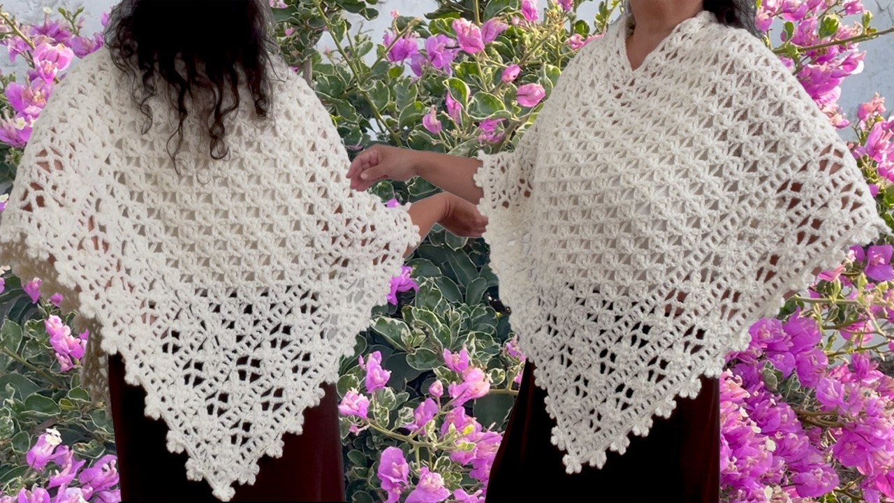 Como hacer Fácil sin Complicaciones Poncho de dos rectángulos Crochet Tutorial Principiantes