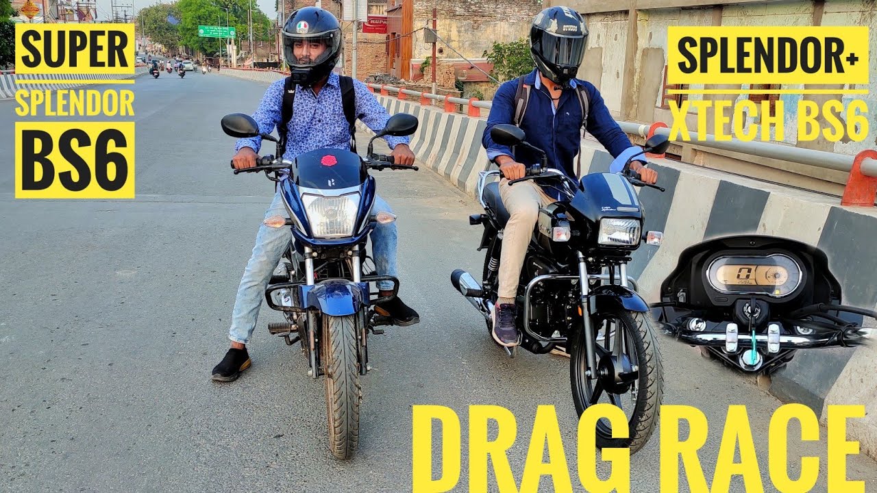 Hero splendor+xtec vs super splendor bs6|drag race 🔥|shocking results😱