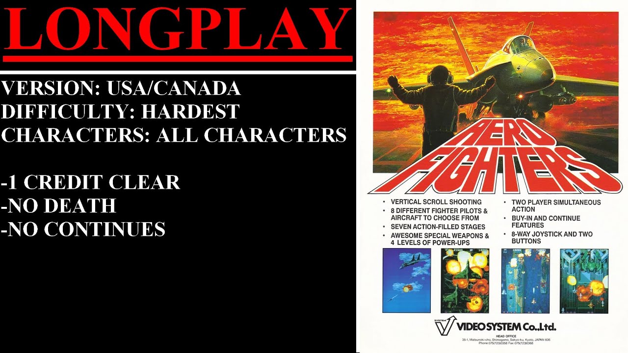 Aero Fighters [USA/Canada] (Arcade) - (Longplay - All Characters | Hardest Difficulty)