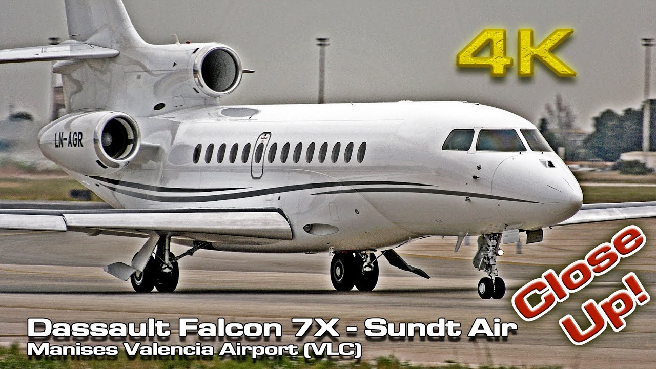 Superb Dassault Falcon 7X  Private Jet (LN-AGR) Valencia!