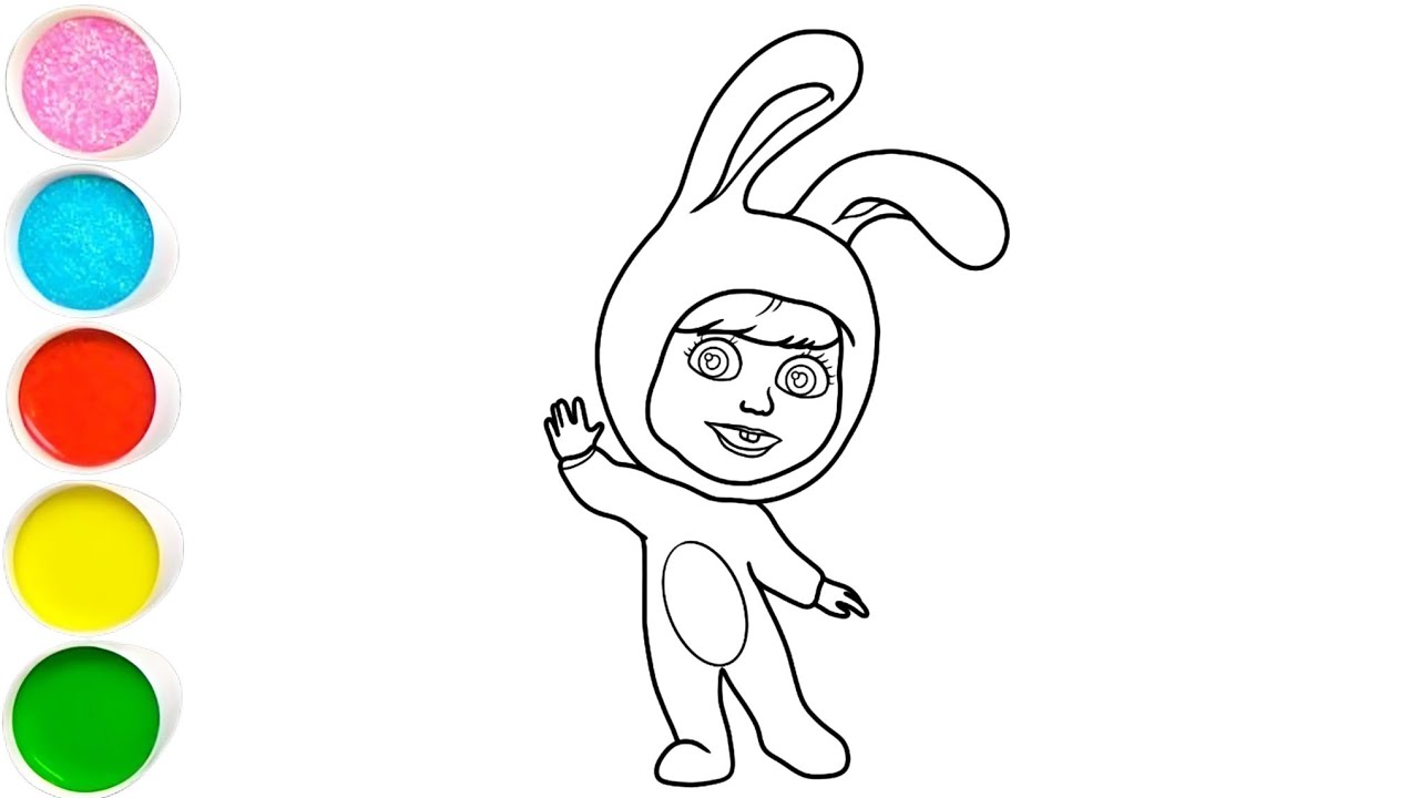 Cute Masha drawing painting and colouring for kids and toddlers 