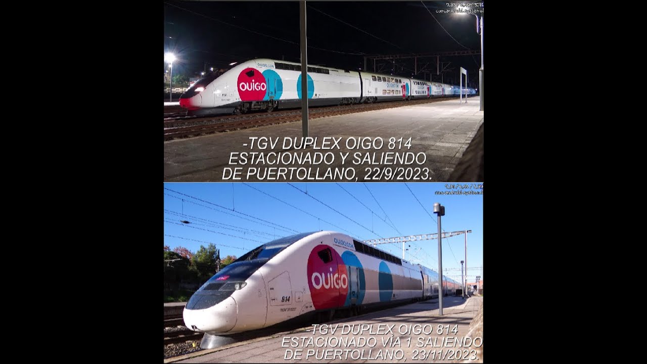 TGV DUPLEX OIGO 814 llega a Puertollano en Puertollano en pruebas Lav. Madrid a Sevilla.