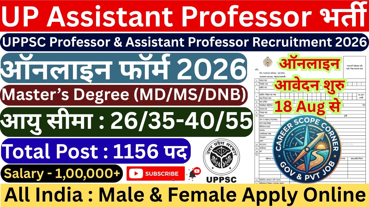 UPPSC Professor & Assistant Professor Notification 2026 | UP Assistant Professor Vacancy 2026