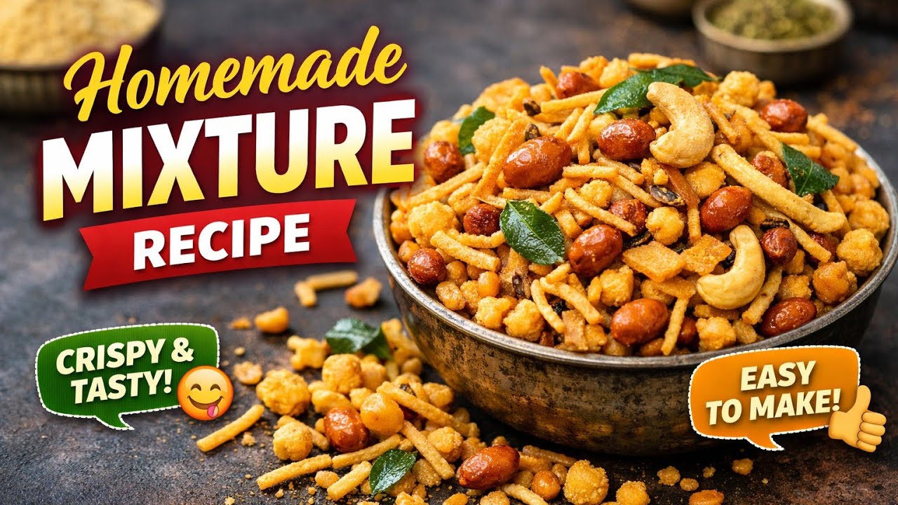  Homemade mixture recipe/crispy tasty easy to make /ಮನೆಯಲ್ಲಿ ತಯಾರಿಸಿದ ಮಿಶ್ರಣ ರೆಸಿಪಿಗರಿಗರಿಯಾದ•