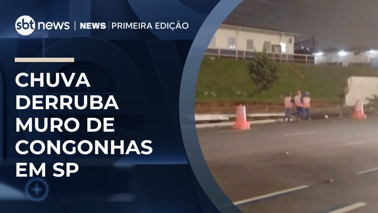 Temporal provoca alagamentos e incidente no aeroporto de Congonhas | #NewsPrimeiraEdição