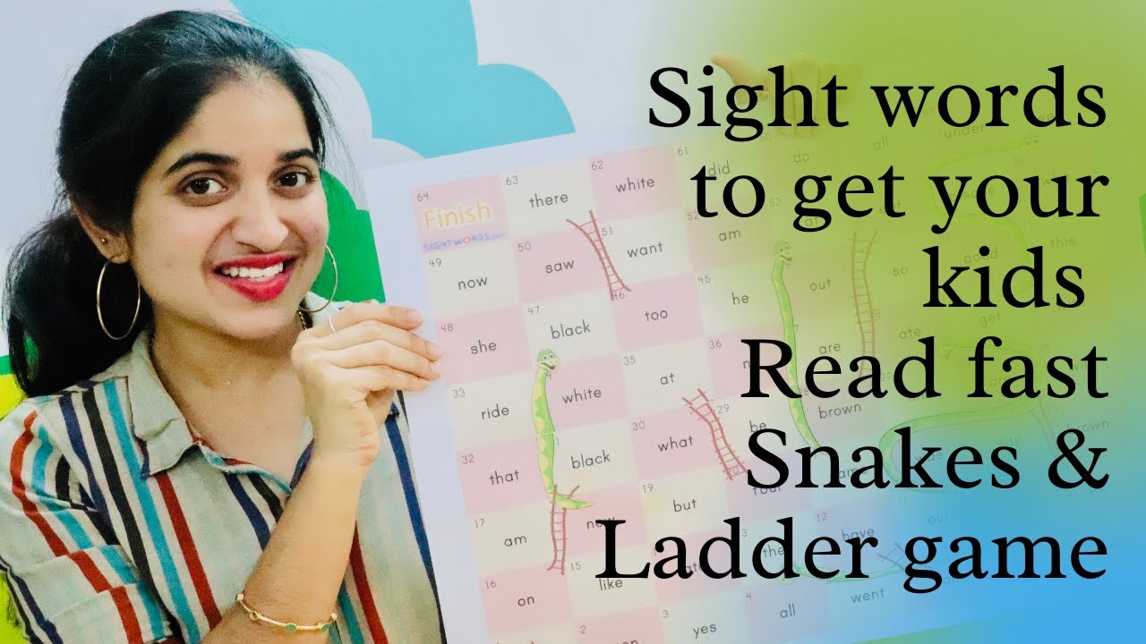 How to teach a child to read easily with sight words | learn Sight words & Snakes & ladder game