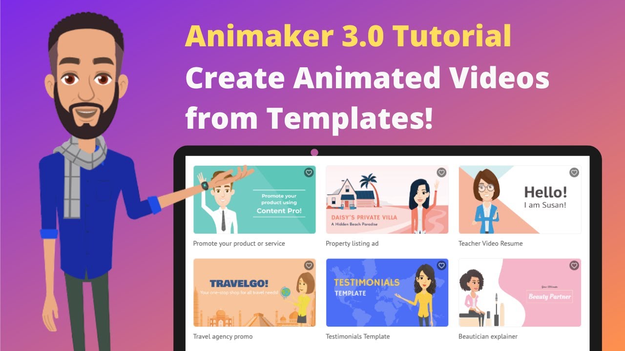 Animaker Tutorial (3.0) - How to create animated videos using templates?