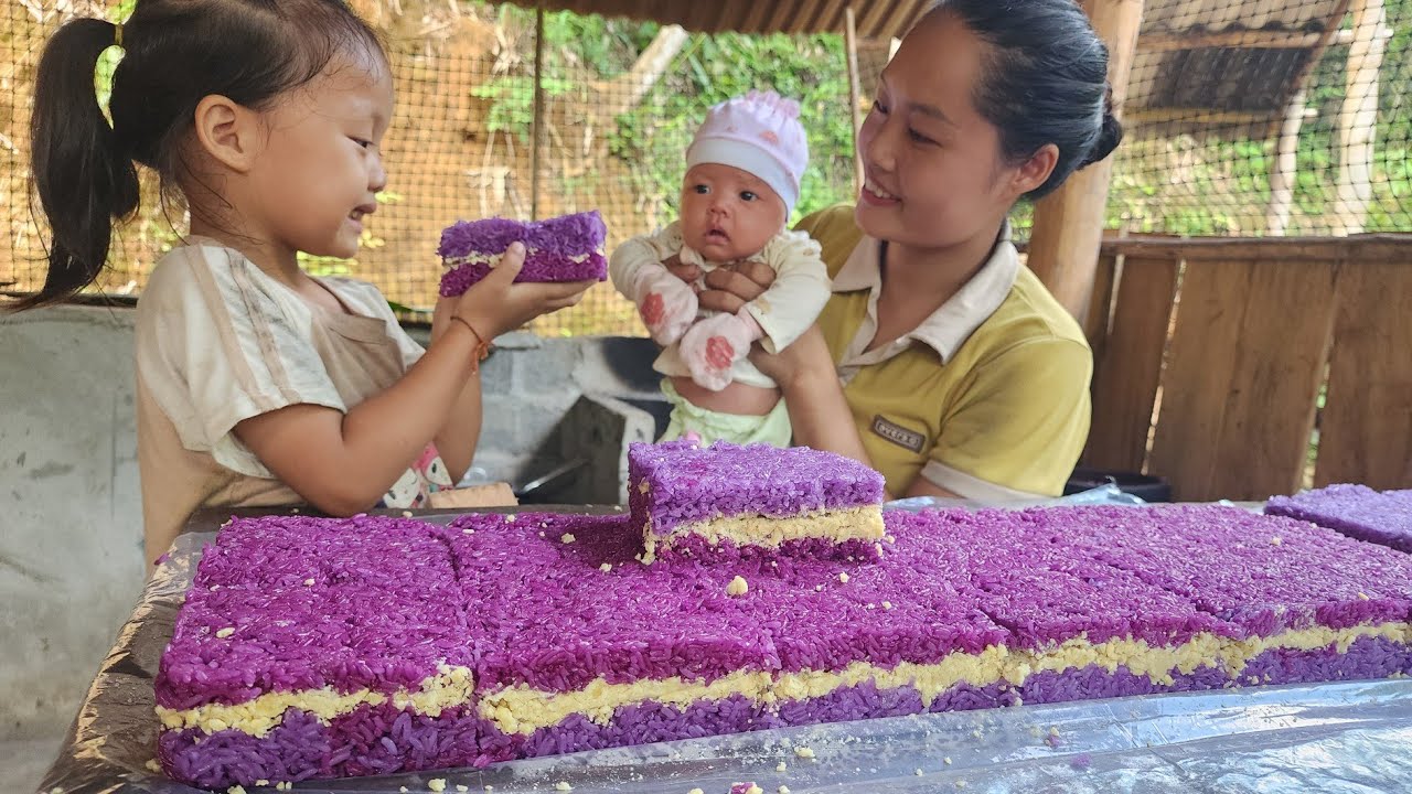 3 color sticky rice. New clothes for the beginning of the school year for my 4 year old sister.