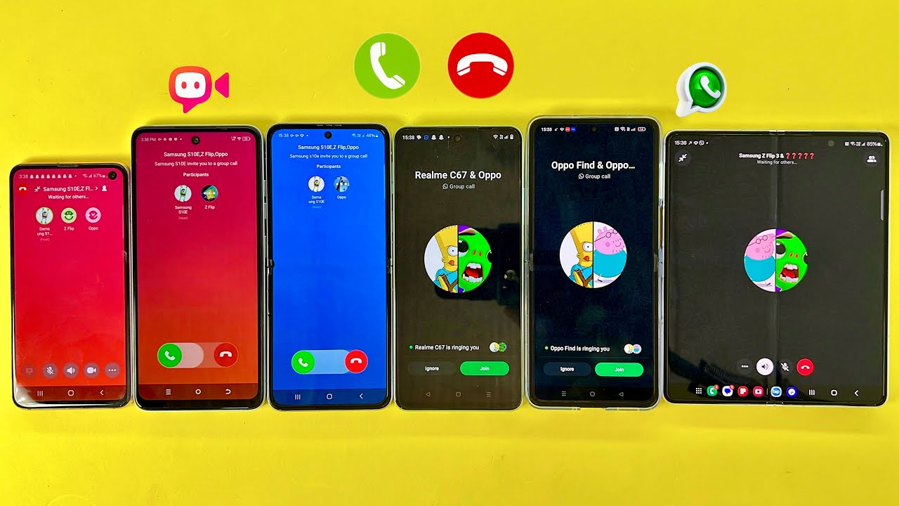 Incoming Calls in Social Networking WhatsApp Vs JusTalk | Group Calls on Samsung, Realme, HUAWEI