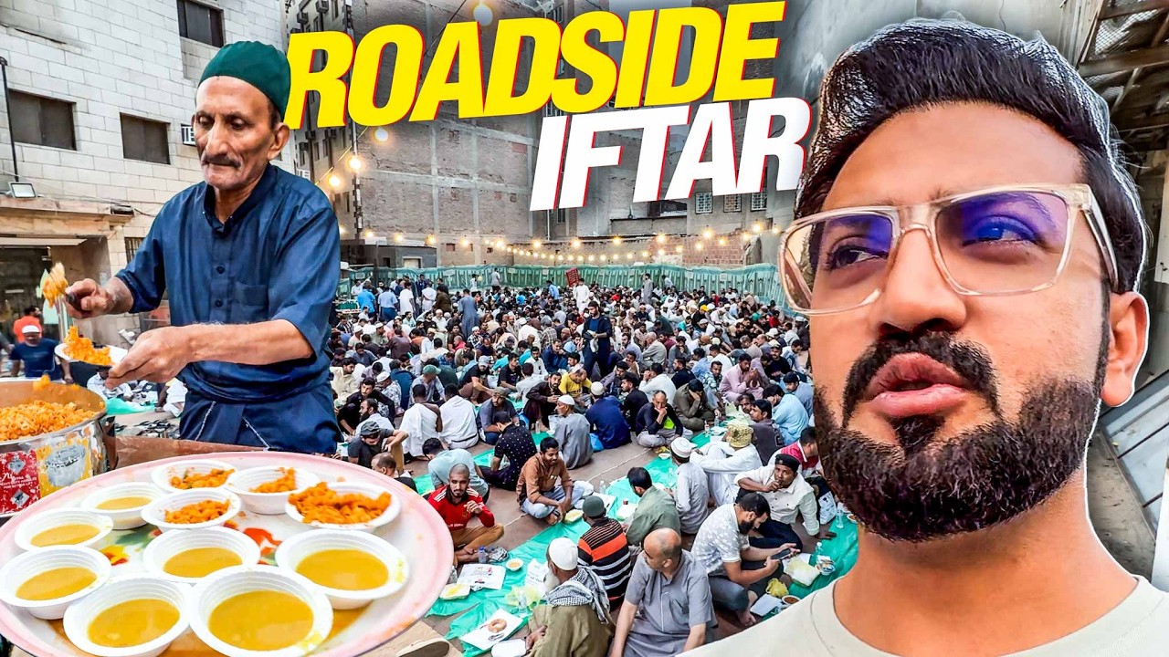 Breaking fast on the streets of Makkah | Huge Roadside IFtar in Makkah