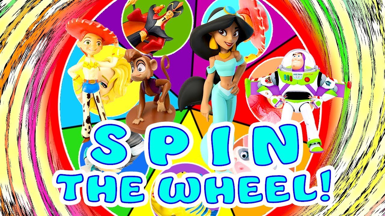 Toy Story 4 and Aladdin Spin the Wheel Game! W/ Elsa and Moana