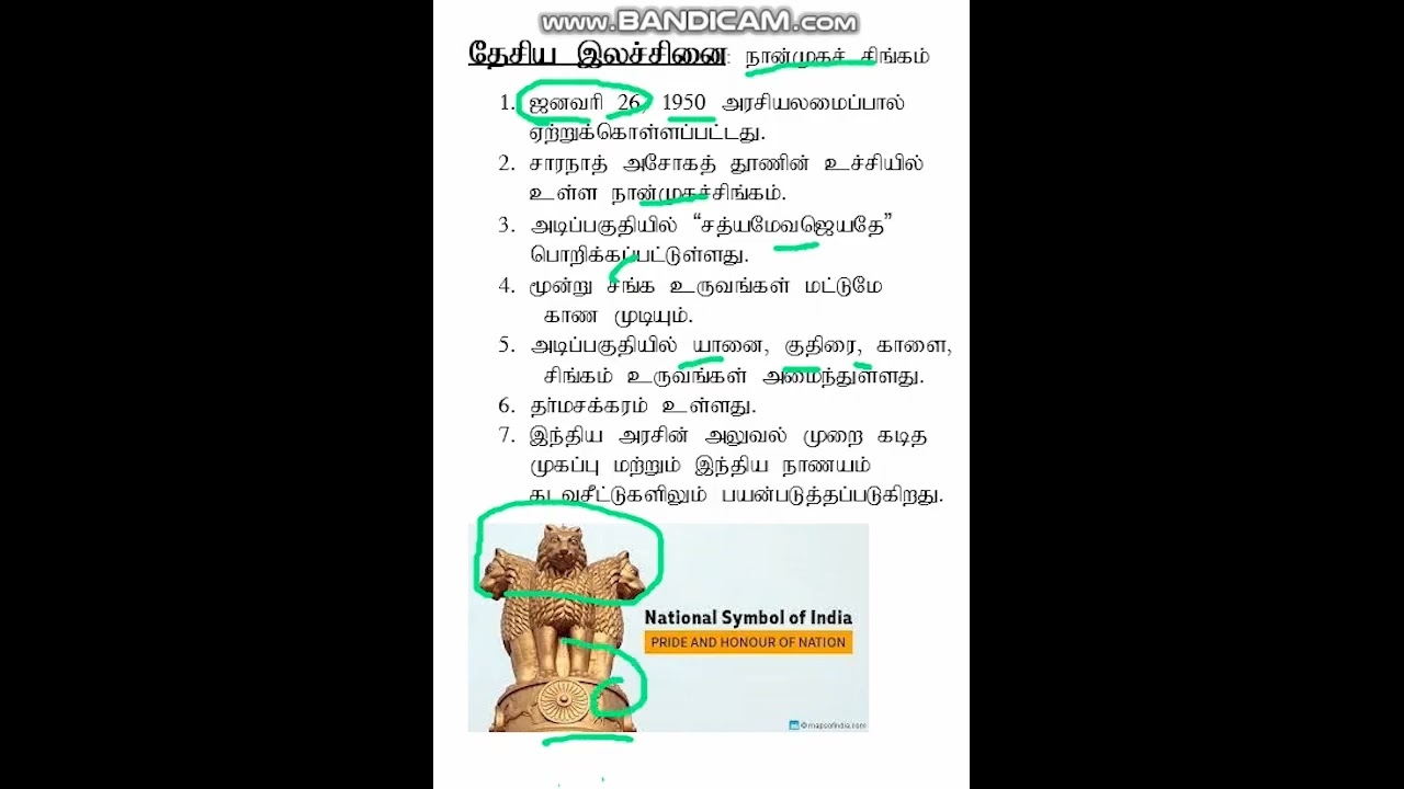 #தேசிய இலச்சினை பற்றி/ National Emblem of India / Tnpsc Group 4/Tnusrb gk  #SamuTNPSC