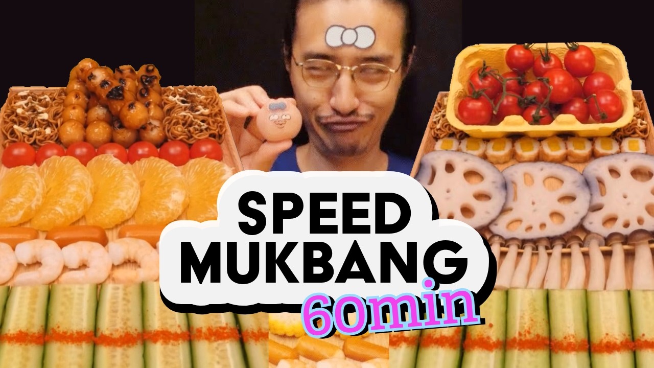 [60 Minutes] Sato Aki Fast Mukbang Compilation | Eating Sounds ASMR Collection part 1,750