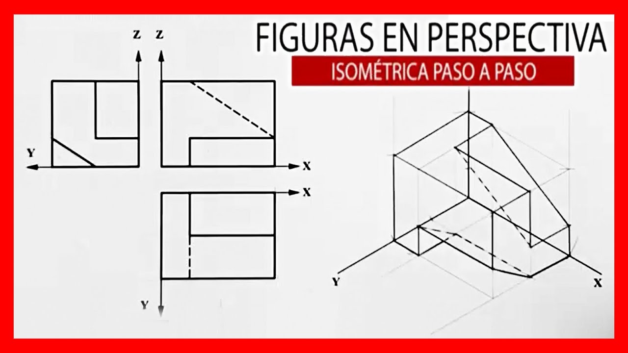 ⚙️ Perspectiva ISOMETRICA a partir de las VISTAS ⚡ Figuras en isométrico 05