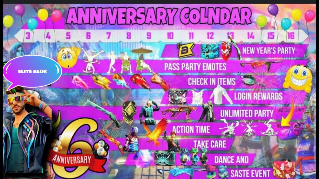 FREE FIRE 6TH ANNIVERSARY REWARDS || NEW AWAKEN ALOK || 6TH ANNIVERSARY FREE FIRE