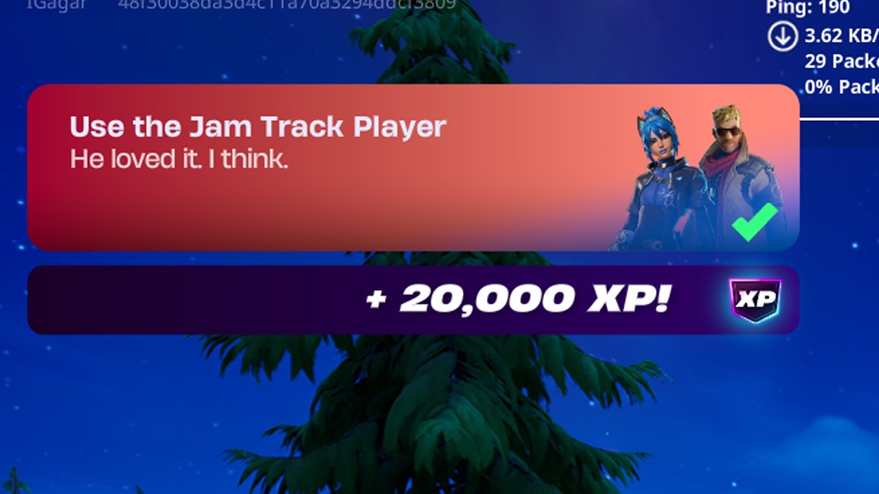 Используйте плеер Jam Track Player &mdash; задания Kickstart первой недели Fortnite