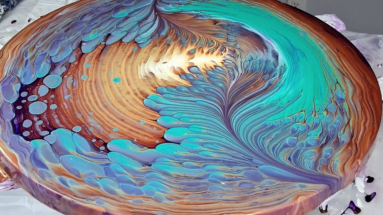 416 Gorgeous Sunrise straight pour~fluidart fluidpour abstract acrylicpour Sunrise straightpour