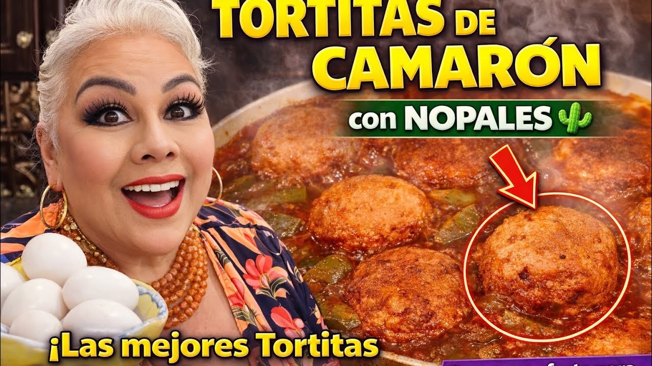 Deliciosas Tortitas De camarón 🦐 Con Nopales  Idesl Para CUARESMA #parati #canaldecocina #comidafaci