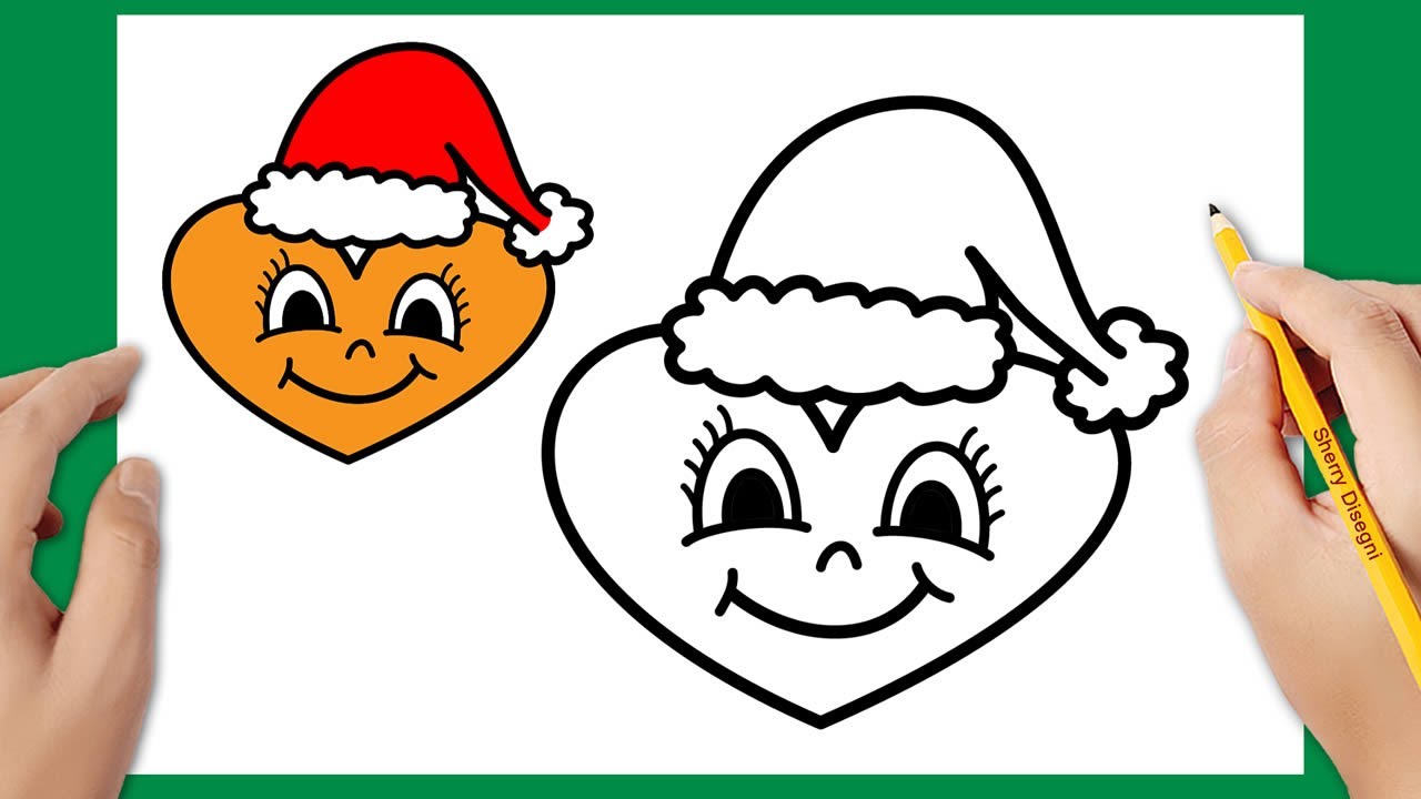 Come disegnare un cuore kawaii ❤️ | Disegni di Natale 🎅