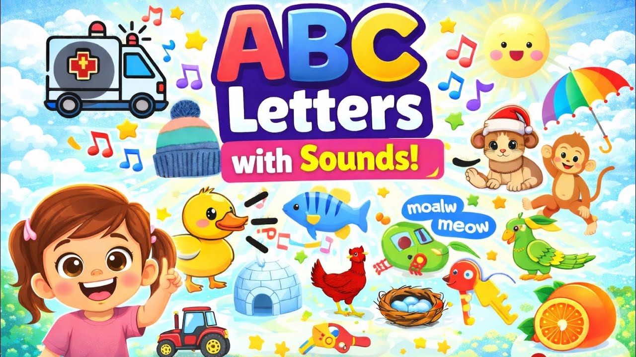 ABC Letters with Sounds | ABC words Learning with Practice | ABC Learning video For Kindergarten