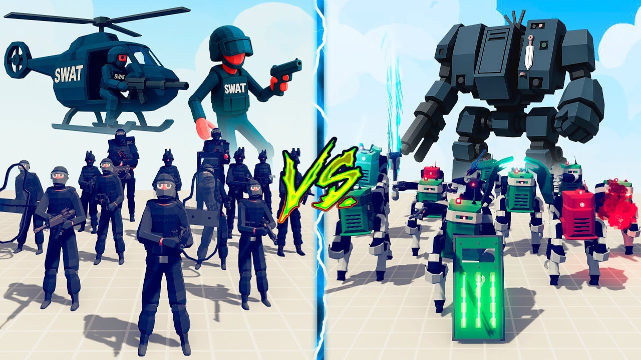 SWAT TEAM vs MILITARY ROBOTS TEAM 🔥 Totally Accurate Battle Simulator TABS