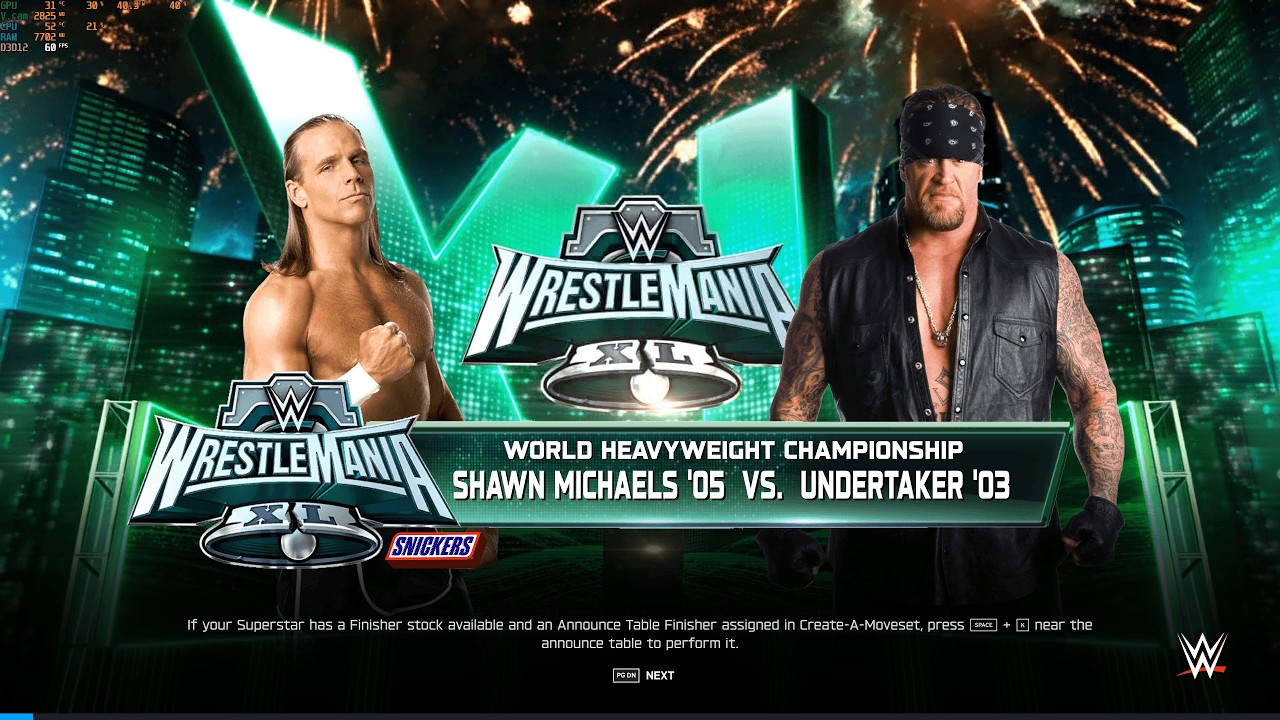 WWE 2K25 SHAWN MICHAELS (2005) VS. UNDERTAKER (2003) CPU VS CPU WORLD HEAVYWEIGHT CHAMPIONSHIP