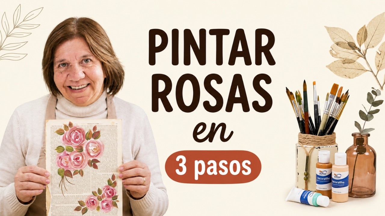 PINTA ROSAS en 3 PASOS (la mejor técnica para principiantes)