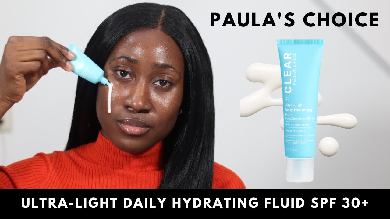 PAULA'S CHOICE ULTRA-LIGHT DAILY HYDRATING FLUID SPF 30+ REVIEW ON DARK SKIN | @TamunoAbbey
