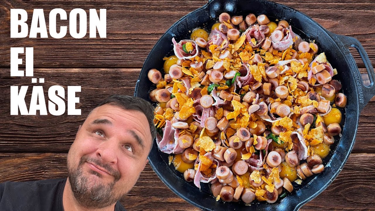 BACON PFANNE MIT EI UND KÄSE VOM GRILL --- Klaus grillt