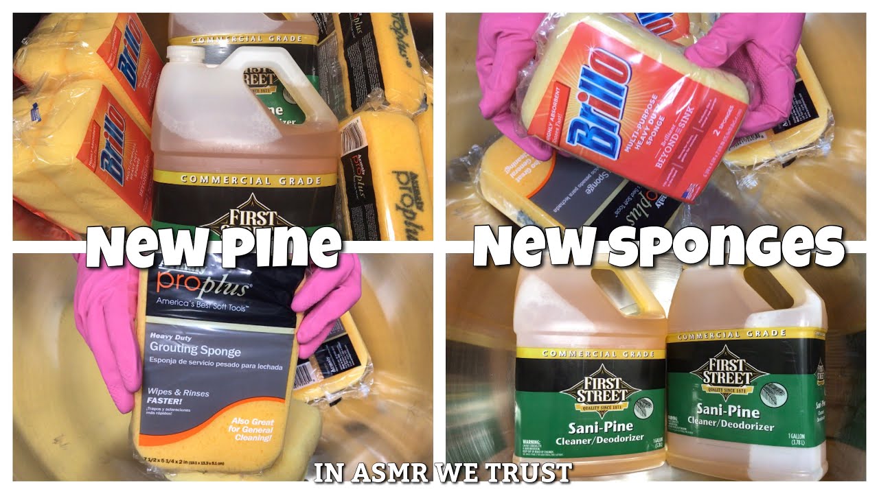 ASMR 🌲 Sani-Pine + New Armaly Proplus Grouts and Brillo Mini Grout Sponges