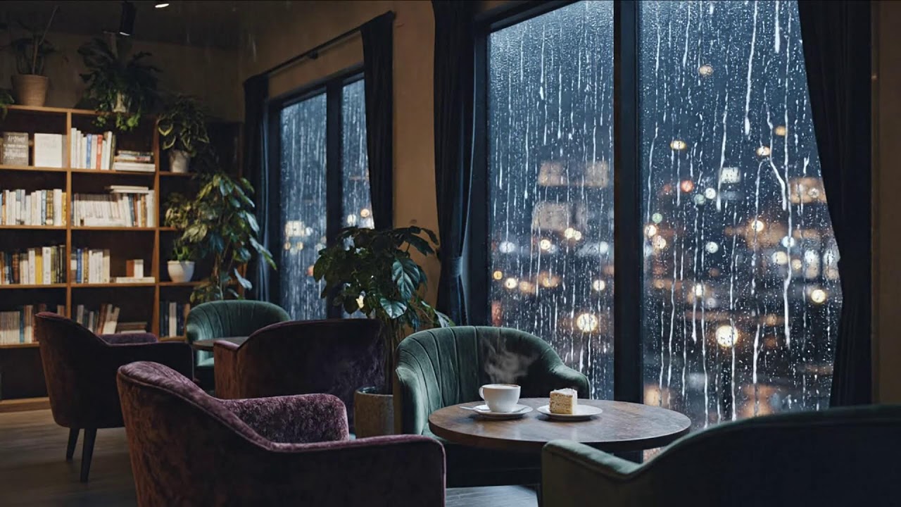 ❄️Cozy Rainy Cafe Piano ❄️🔥 Relaxing Winter soft Jazz for Deep Focus, relaxing or Studying