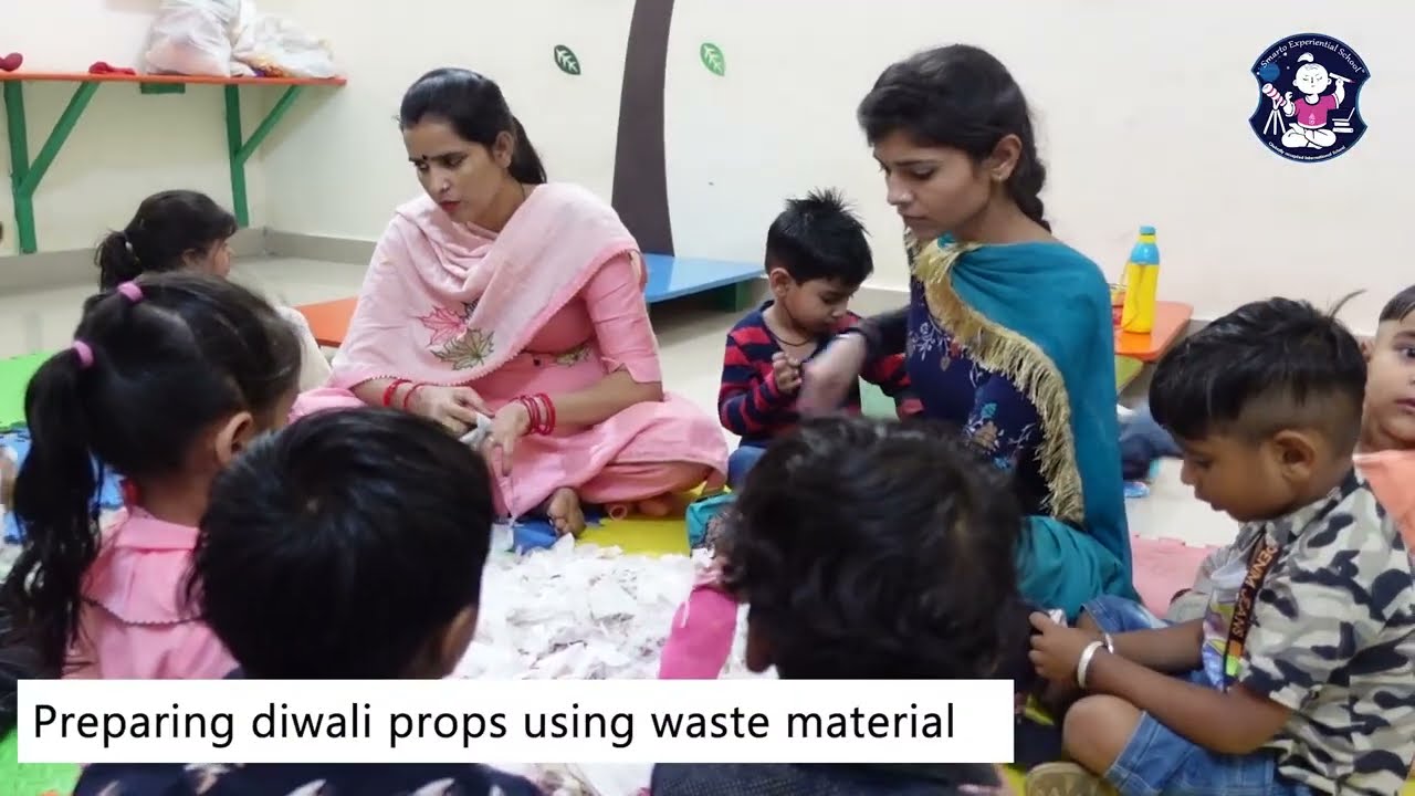 Creating props using Waste Material | Diwali preparations at school | Eco Friendly Diwali