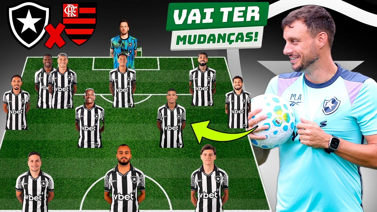 VEJA A ESCALAÇÃO DO BOTAFOGO PRO JOGO CONTRA O FLAMENGO
