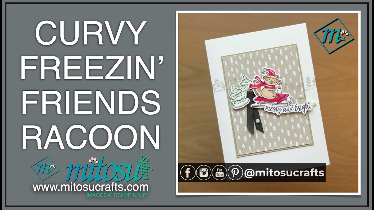 Рождественская открытка с енотом Freezin’ Fun Racoon от Stampin’ Up!, созданная с использованием ...