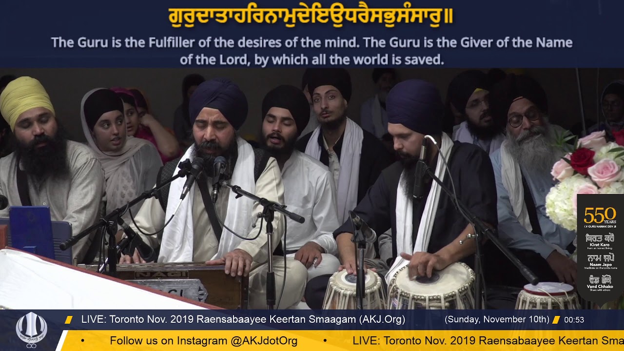 009 Toronto Nov. 2019 Saturday Evening - Bhai Parminder Singh Jee Delhi
