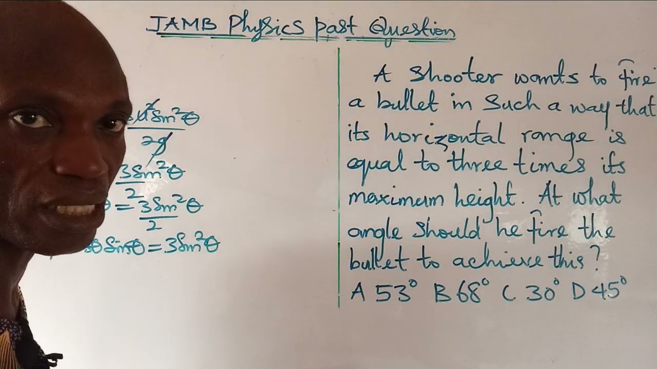 Technical JAMB Physics past questions on projectile motion for serious JAMB candidates.