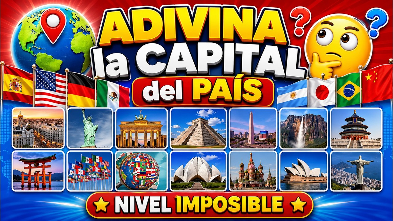 ¿Cuánto sabes de GEOGRAFÍA? 🤔 ADIVINA la CAPITAL del PAÍS | GiggleQuiz