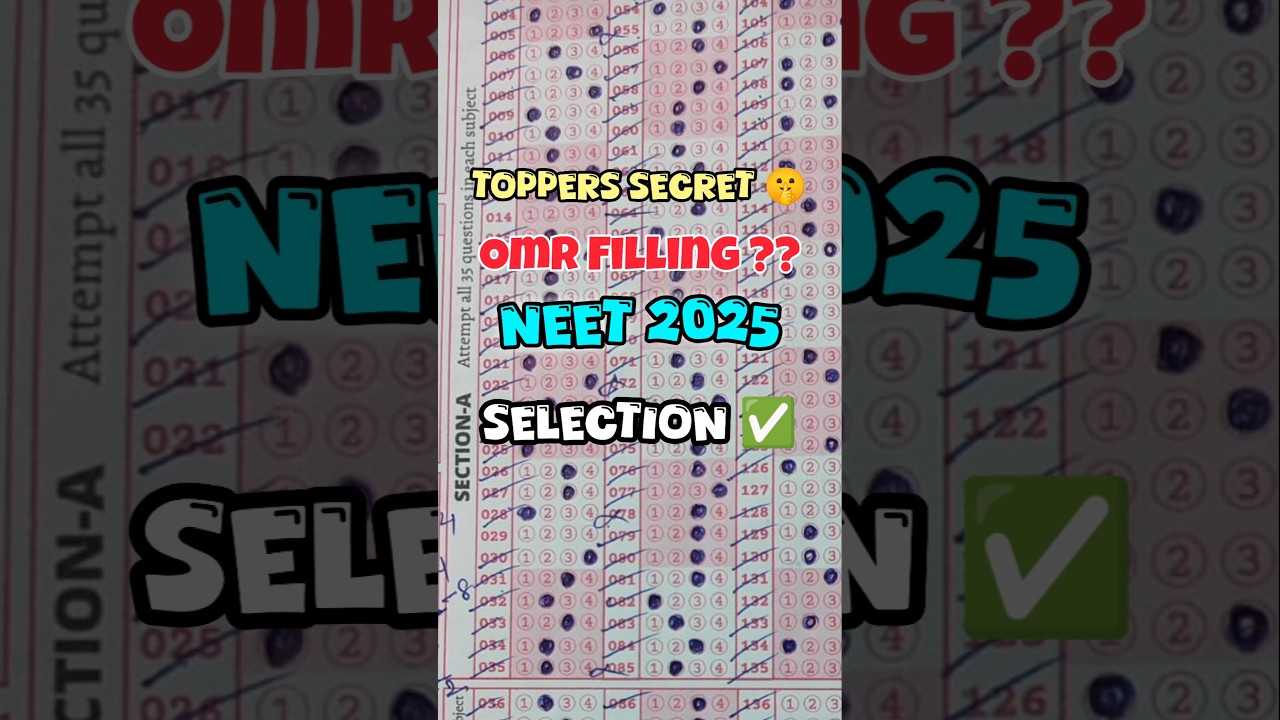 Easy trick to fill NEET OMR sheet/NEET Preparation 🩺/Quick OMR fill #neet #neet2025 #omrsheet