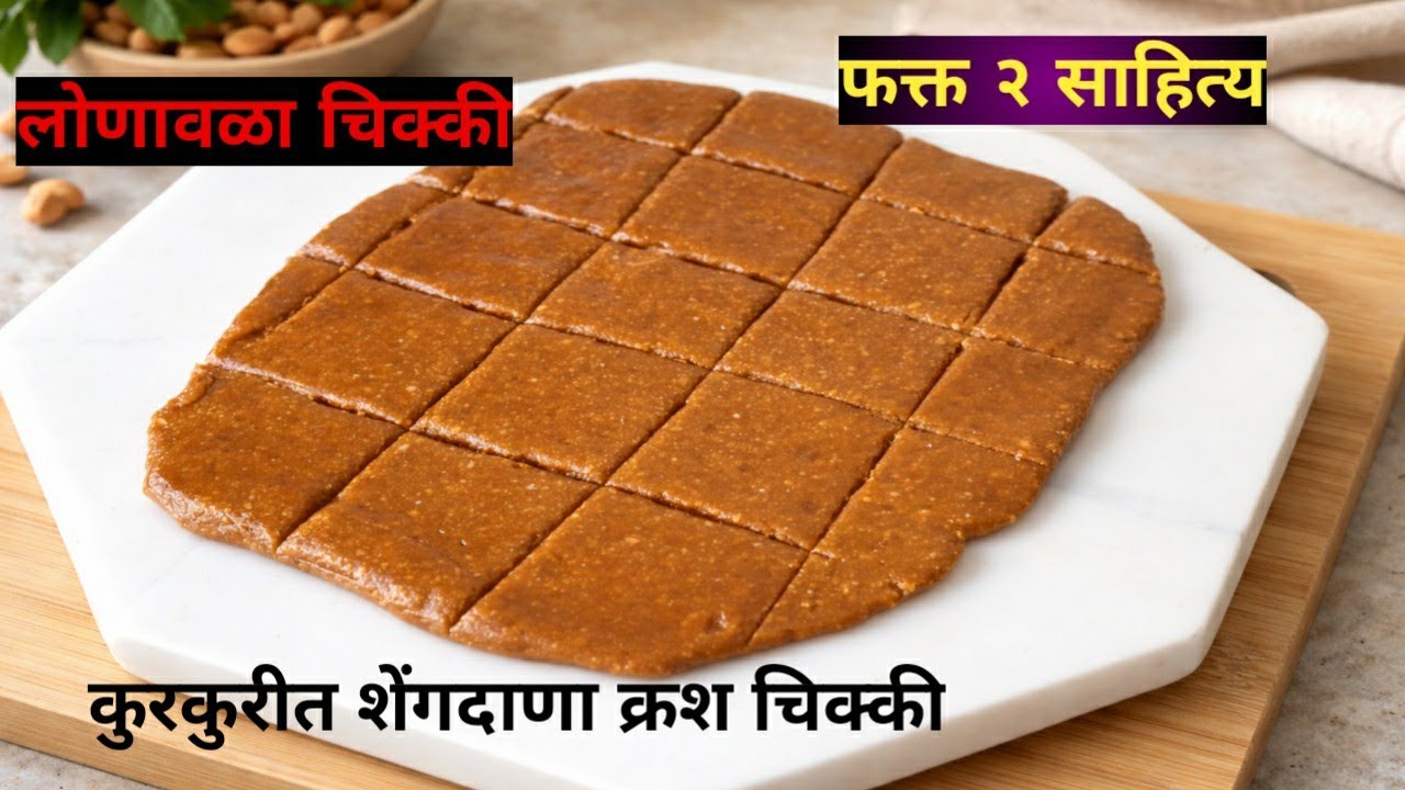 अवघ्या १०मिनीटांत बनवा कुरकुरीत शेंगदाणा क्रश चिक्की | Peanut Crush Chikki Recipe in Marathi