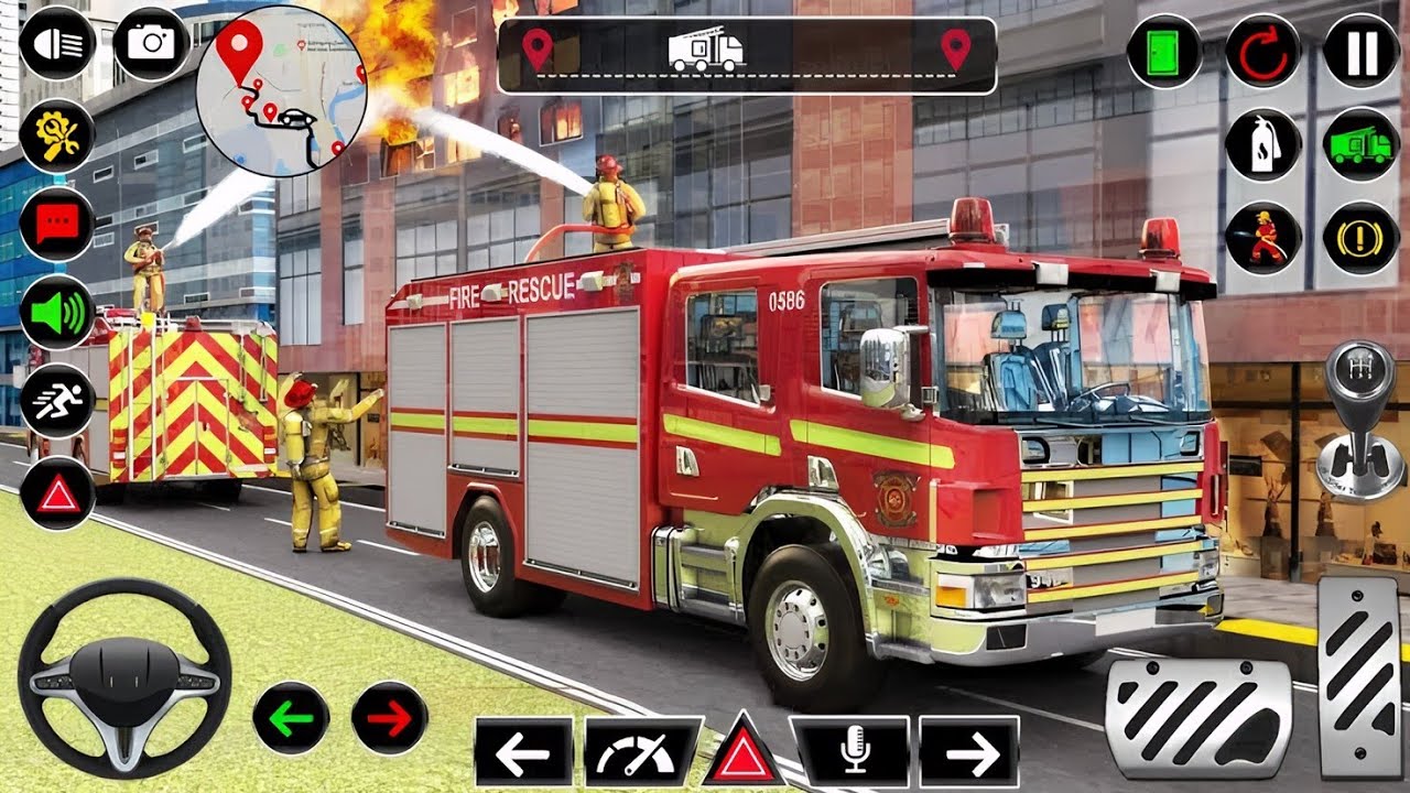Real Fire Truck Driving Simulator 2026 - New Fire Fighting Fireman's Daily Job - Android Gameplay