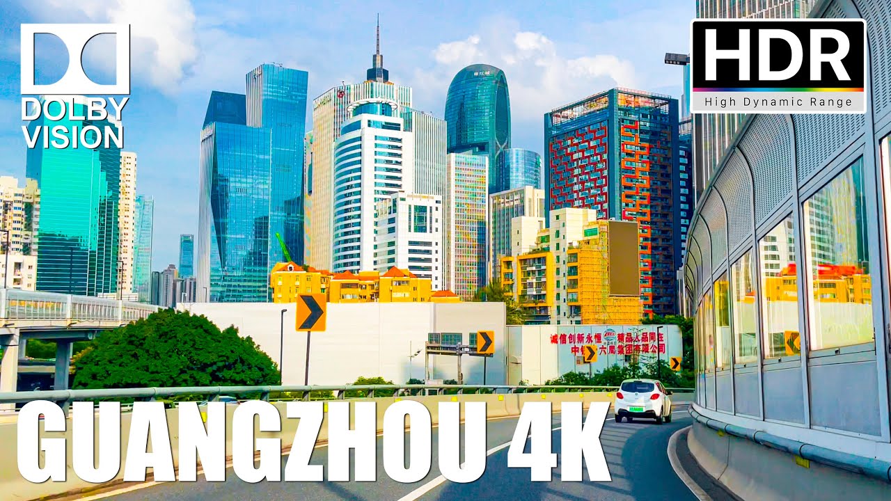 Driving around Guangzhou: China's most powerful southern city | 4K HDR | 4K HDR