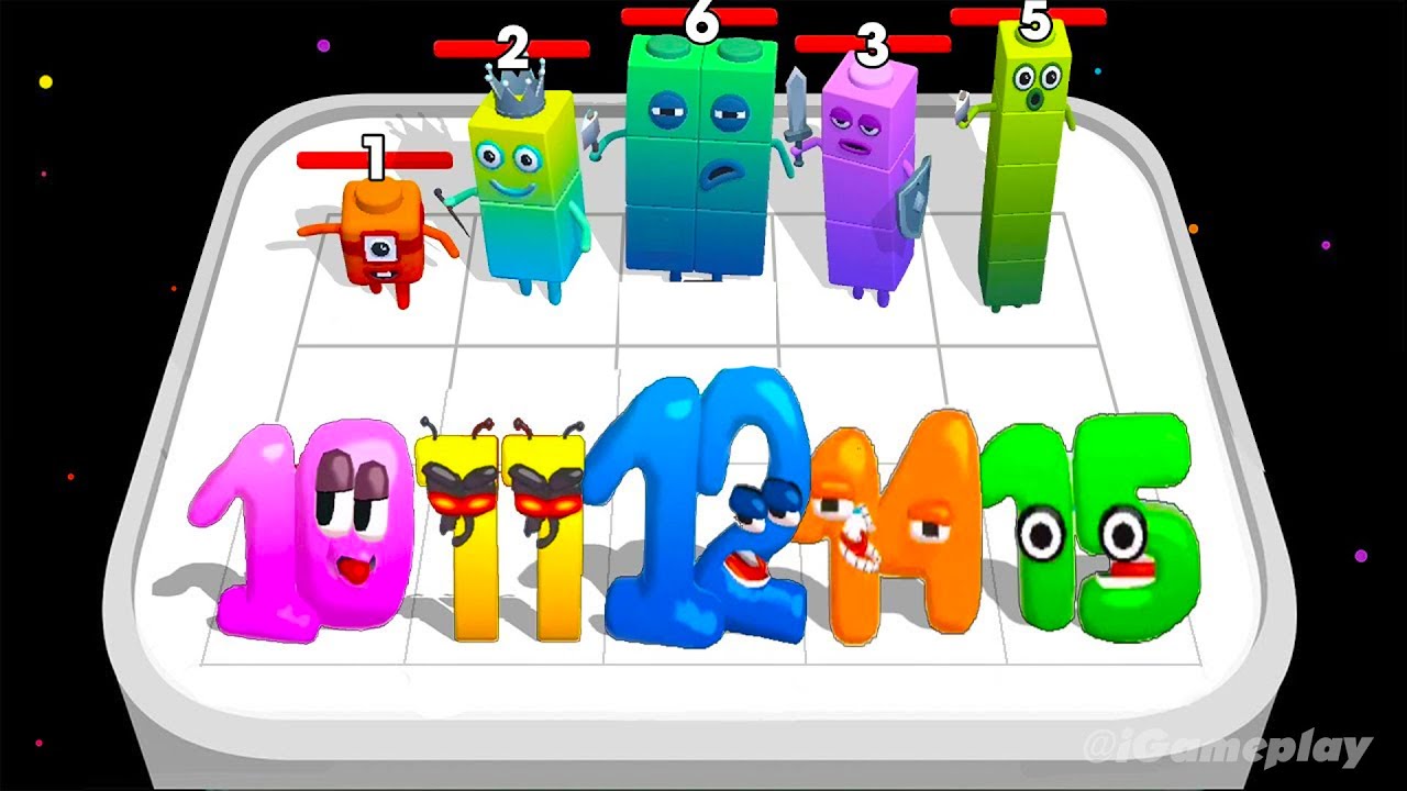 Merge Number Block Run vs Merge Number Lore Run ⭐ Merge Battles abc...xyz 1234567890