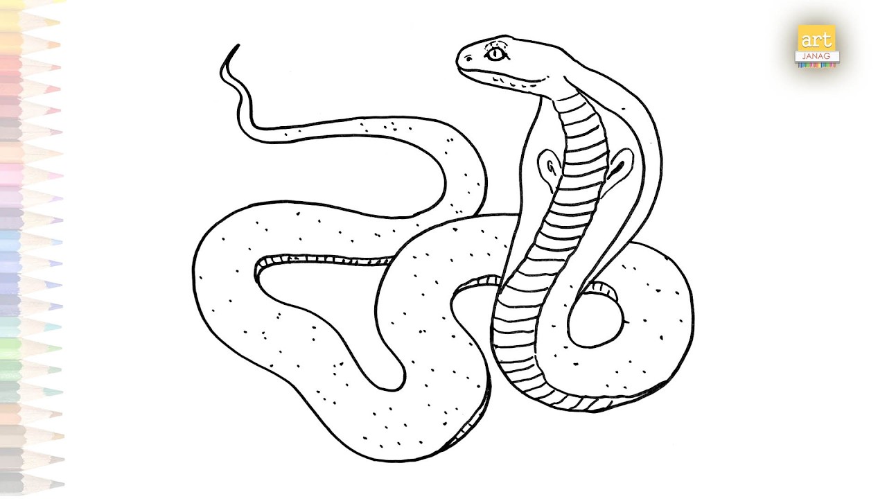 Snake outline sketches easy | drawing tutorial | How to draw A Snake step by step | #artjanag