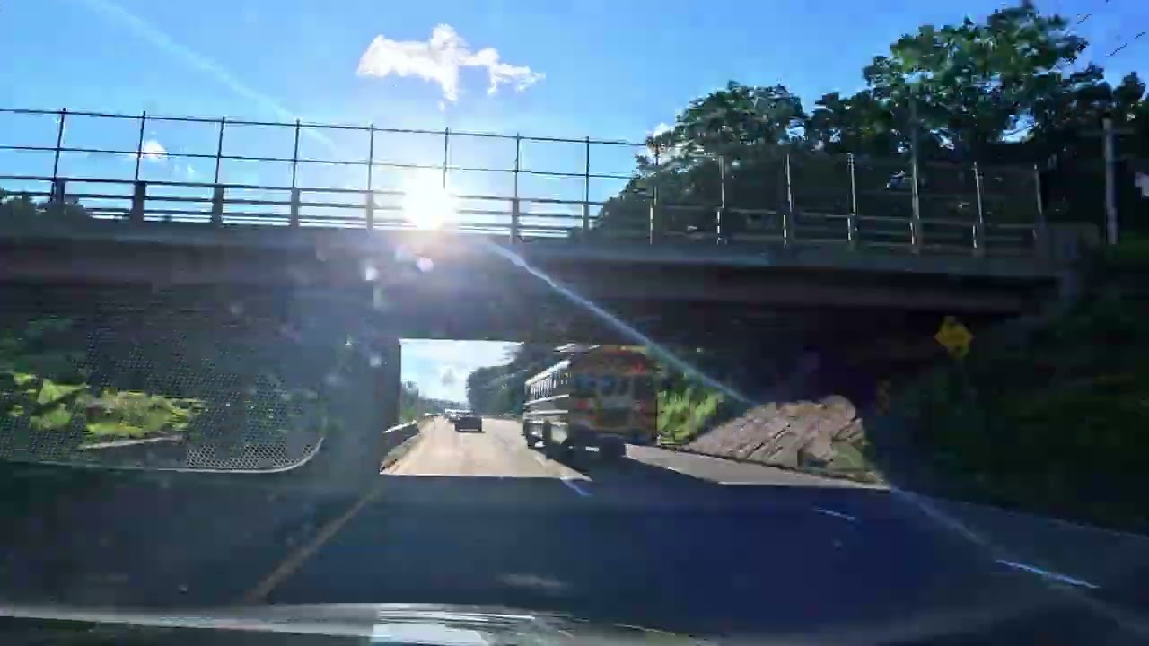 Timelapse Drive Auburn Massachusetts Towards Boston