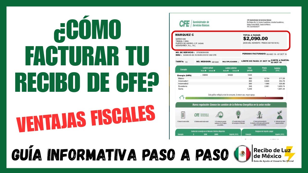 Factura tu Recibo de LUZ CFE y DEDUCE IMPUESTOS ✅ Guía Paso a Paso 2026 (CFDI SAT)