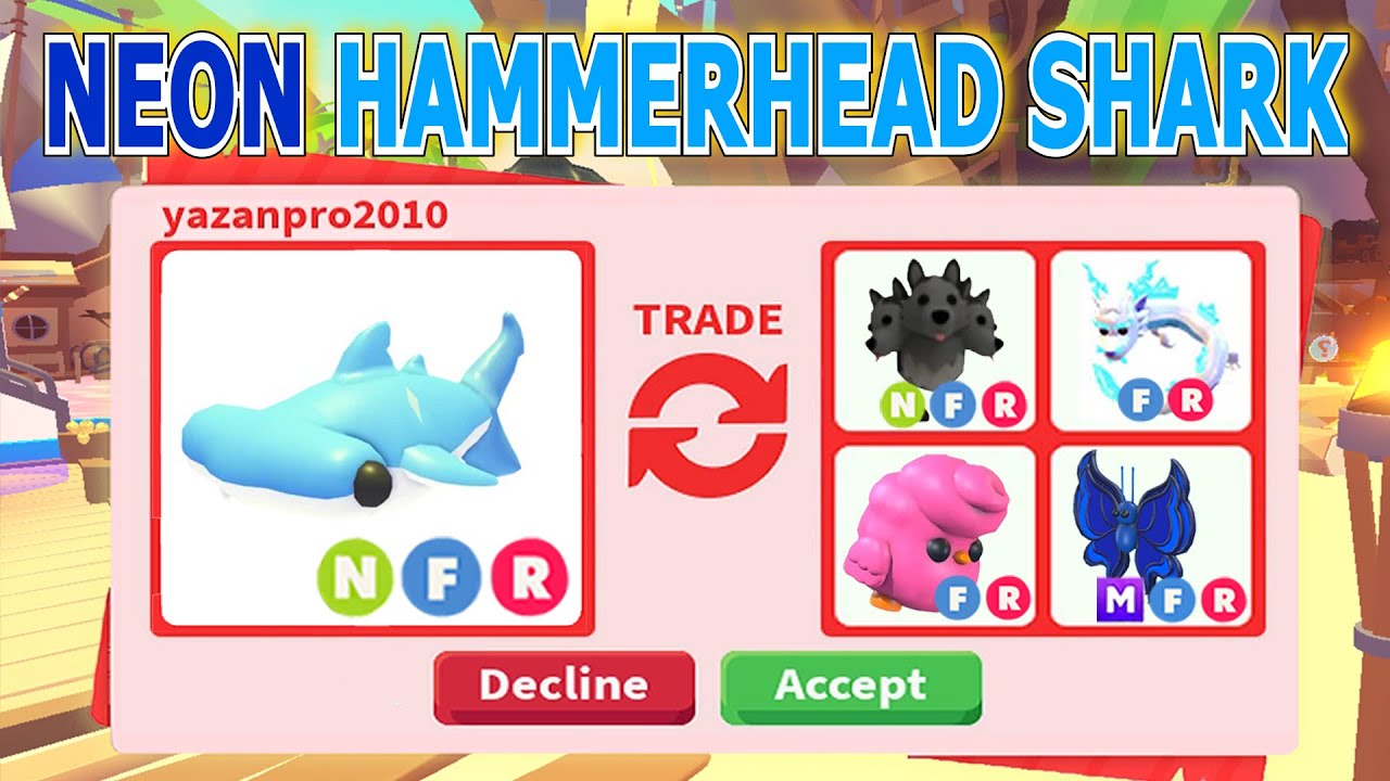 TRADING *NEW* NEON HAMMERHEAD SHARK 🦈🔥 IN THE SUMMER UPDATE IN ADOPT ME !