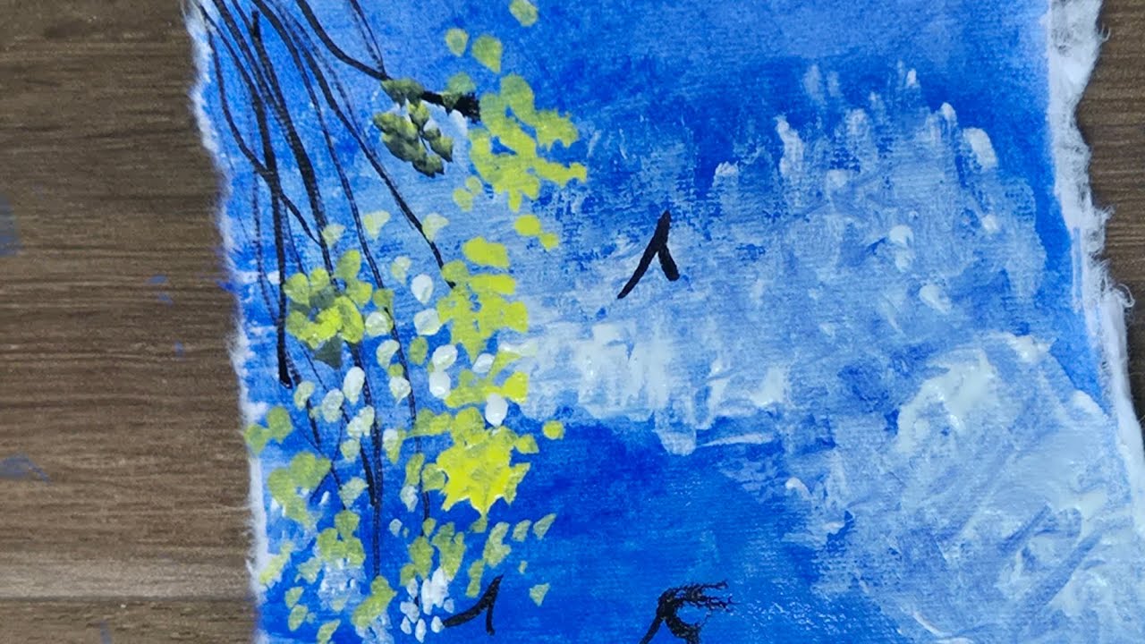 Painting the sky #acrylic #painting @aestheticsolace 