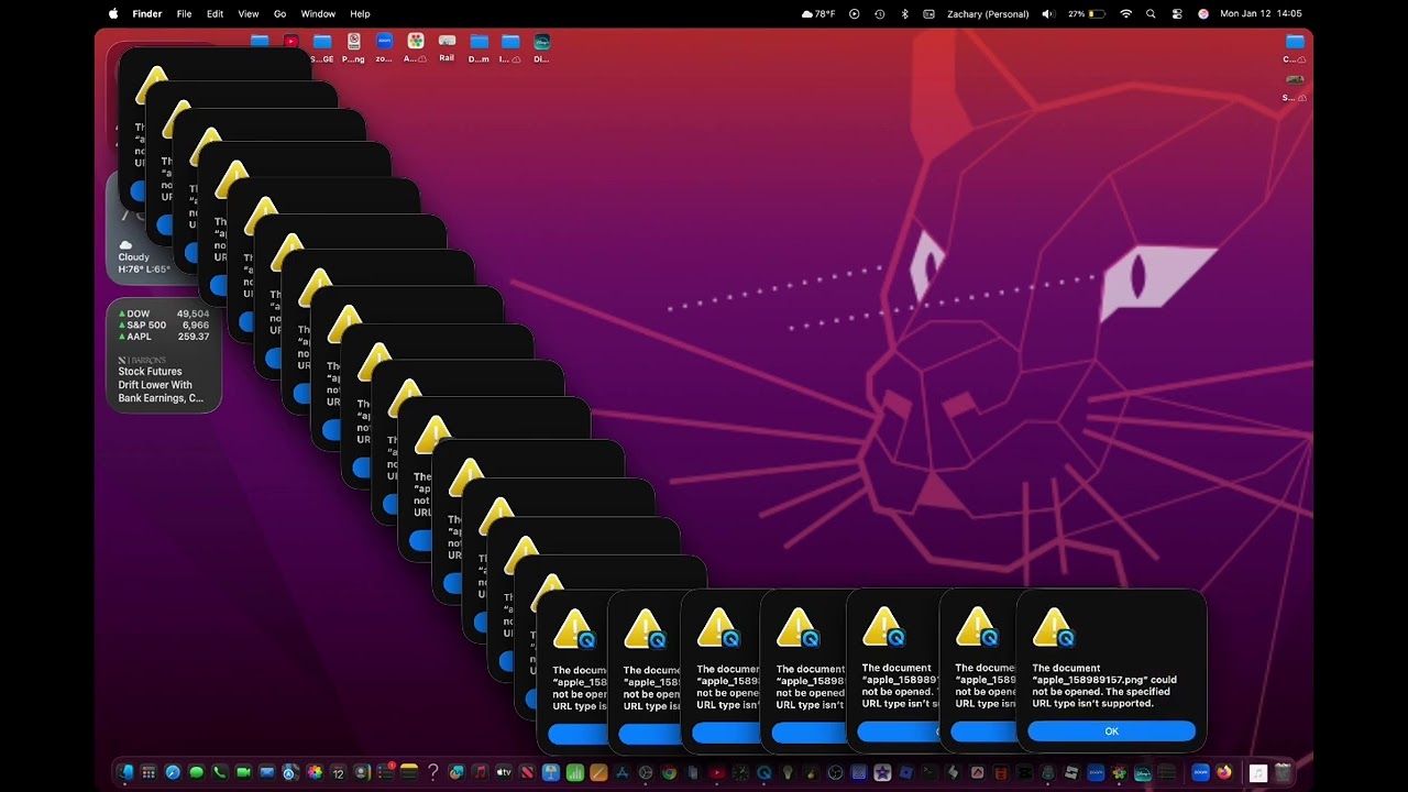 Mac OS Tahoe Crazy Error